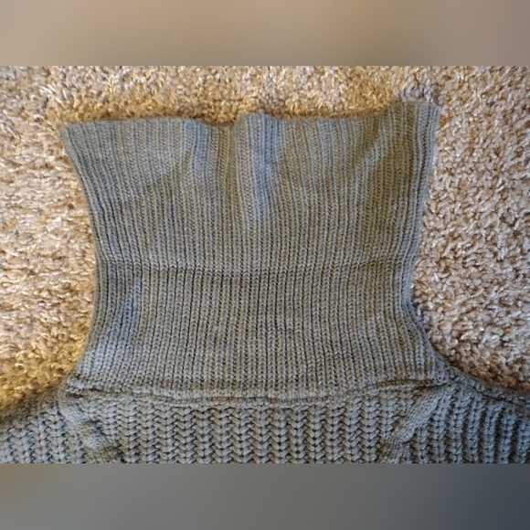 Zesica Turtleneck Chunky Cozy Gray Cable Knit Pullover Sweater Medium - Picture 9 of 11